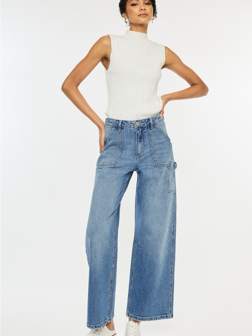 Wide-Leg Light Blue Women’s Jeans